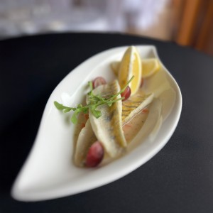 Sandacz w sosie rakowym